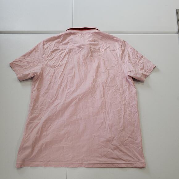 Rhone Polo Shirt Mens Medium Pink Style 101132 Performance Stretch Athletic Golf - Picture 2 of 8